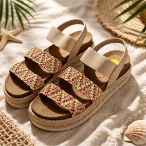 Maui Island Espadrille Platform Sandals Size 7 Summer